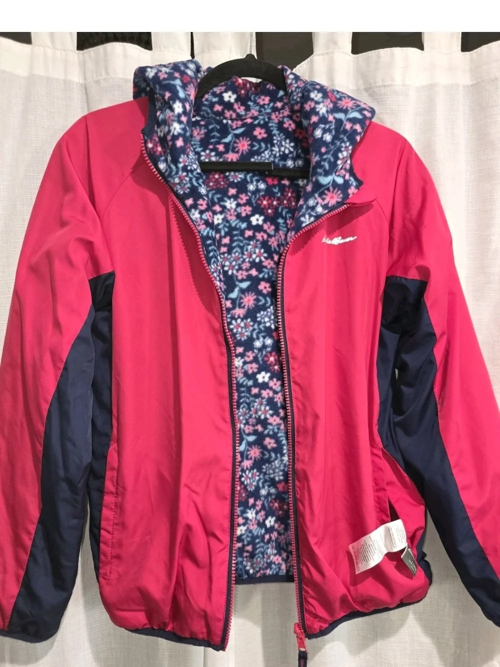 Eddie Bauer Pink and Navy Reversible Ski Jacket